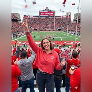 SIZE XXL Ohio State Buckeyes Vintage-Style Cropped Quarter-Zip